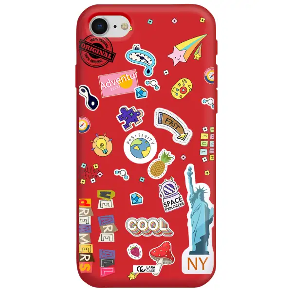 Stickers Apple iPhone se 2020 Silicone Imperial Red Case