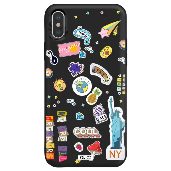 Stickers Apple iPhone XS Silicone black Case
