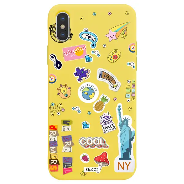 Stickers Apple iPhone XS Silicone canary yellow Case
