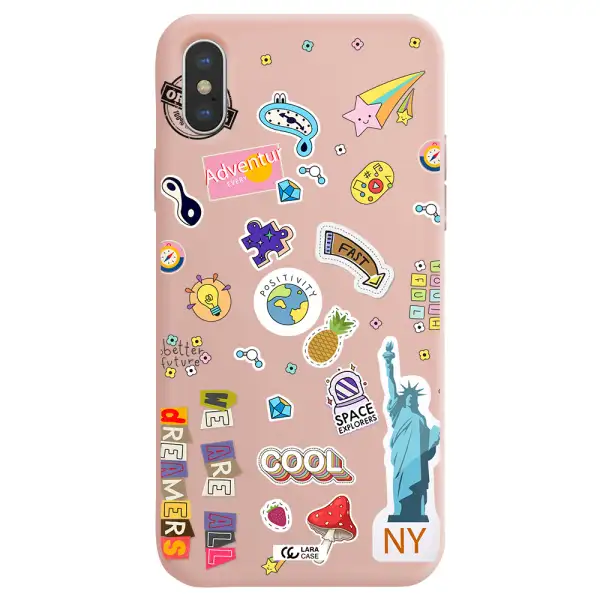 Stickers Apple iPhone XS Silicone pastel pink Case