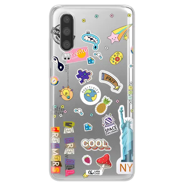 Stickers Huawei P30 Clear TPU Case