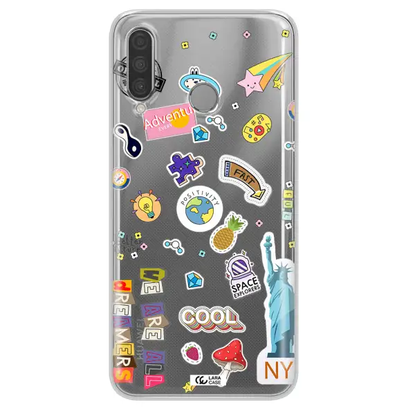 Stickers Huawei P30 Lite Clear TPU Case