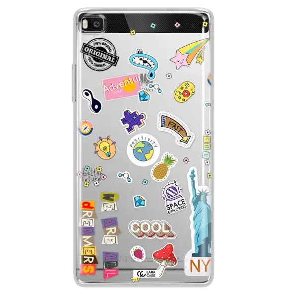 Stickers Huawei P8 Clear TPU Case