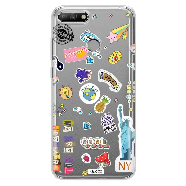 Stickers Huawei Y6 Prime 2018 Clear TPU Case