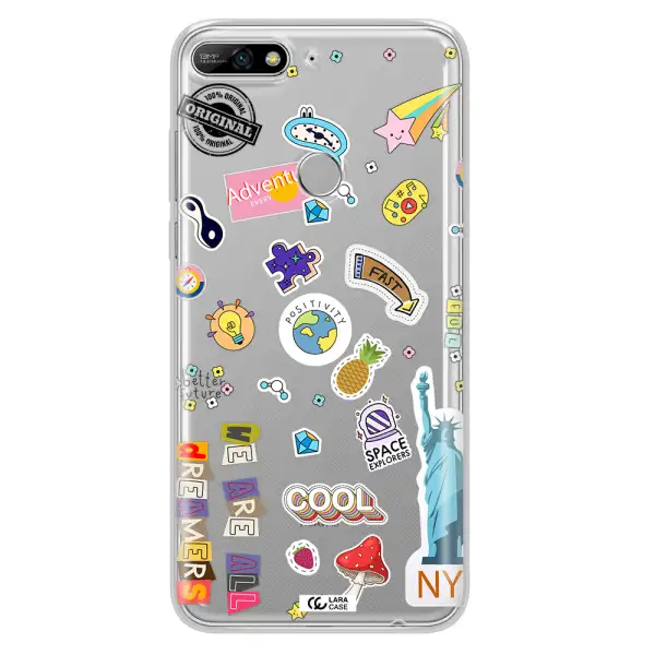 Stickers Huawei Y7 2018 Clear TPU Case