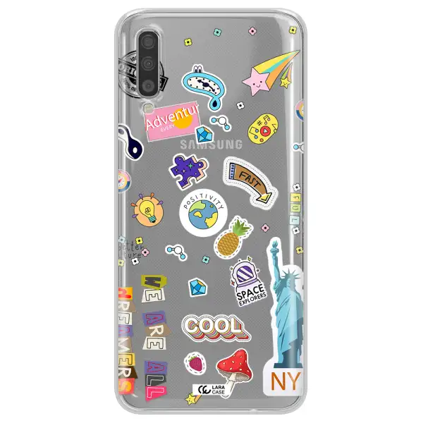 Stickers Samsung A70S Clear Tpu Case