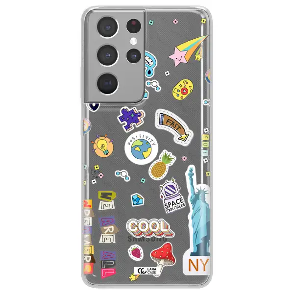 Stickers Samsung S21 Ultra Clear TPU Case