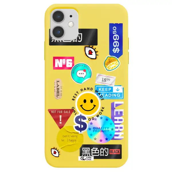 Happy Stıckers Apple iPhone 11 Silicone canary yellow Case
