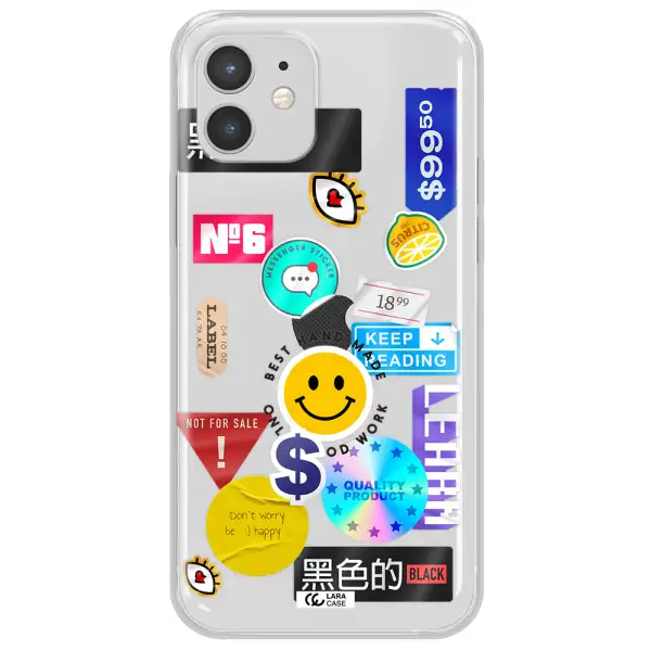 Happy Stıckers Apple iPhone 12 Clear TPU Case
