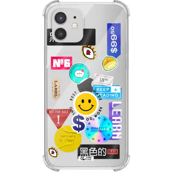 Happy Stıckers Apple iPhone 12 mini Clear PC Case