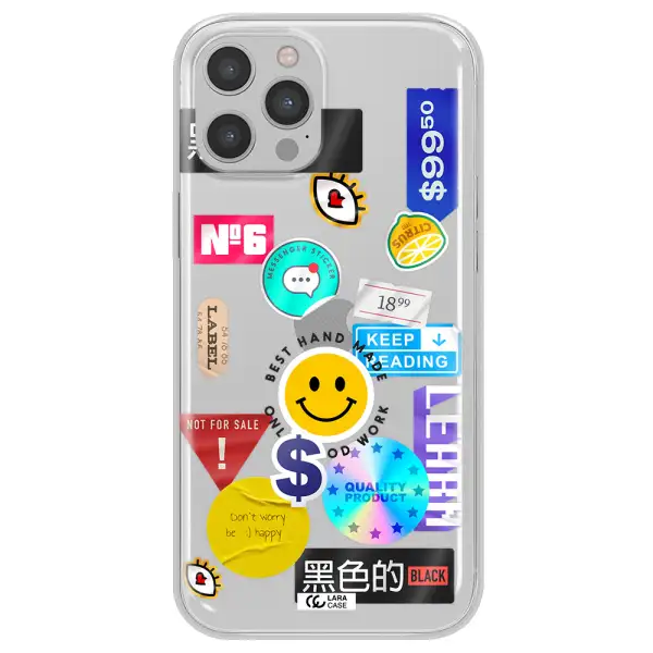 Happy Stıckers Apple iPhone 12 pro Clear TPU Case