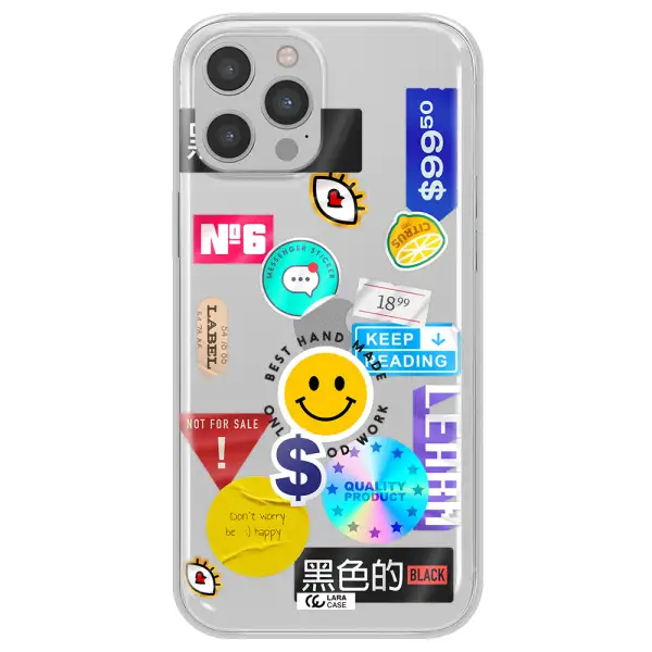 Happy Stıckers Apple iPhone 12 pro max Clear TPU Case