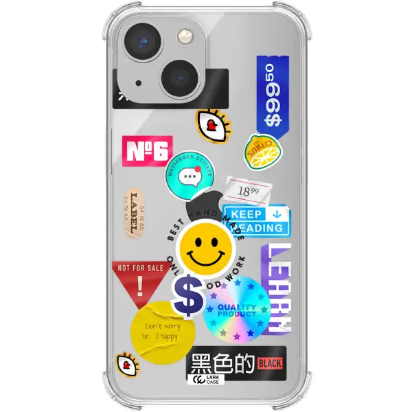 Happy Stıckers Apple iPhone 13 Clear PC Case