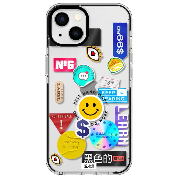 Happy Stıckers Apple iPhone 13 impact black border Case