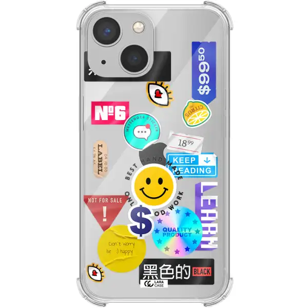 Happy Stıckers Apple iPhone 13 mini Clear PC Case