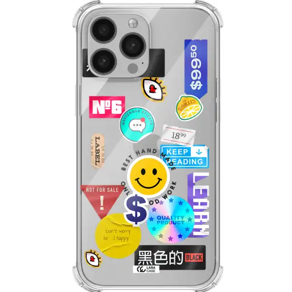 Happy Stıckers Apple iPhone 13 Pro Max Clear PC Case