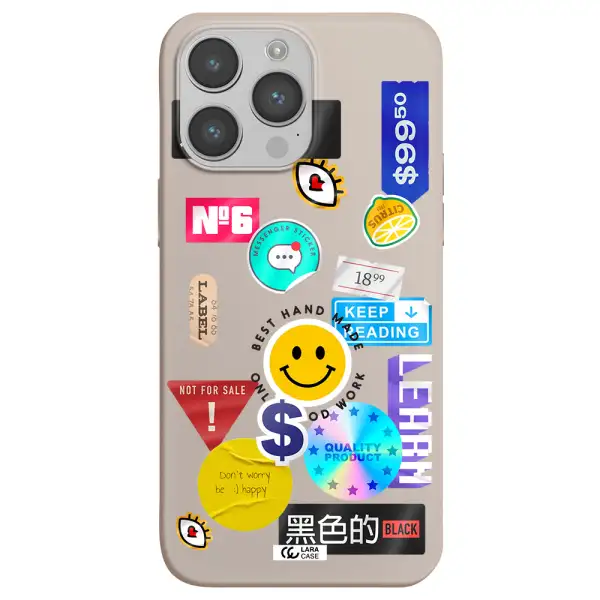 Happy Stıckers Apple iPhone 14 pro Silicone Stone Case