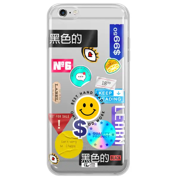 Happy Stıckers Apple iPhone 6 s plus Clear TPU Case