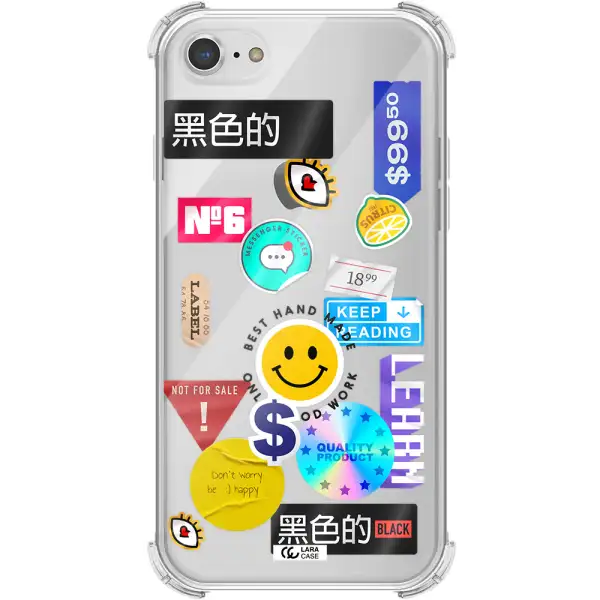 Happy Stıckers Apple iPhone 8 Clear PC Case