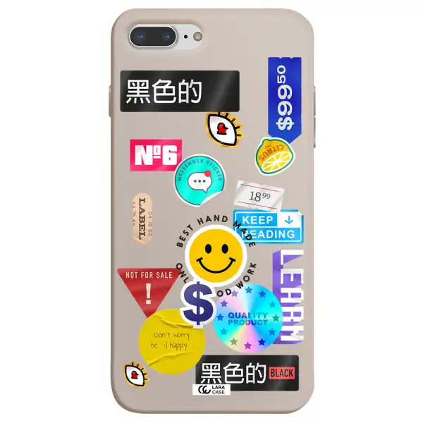 Happy Stıckers Apple iPhone 8 plus Silicone Stone Case