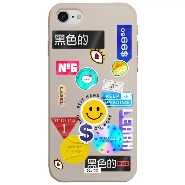 Happy Stıckers Apple iPhone se 2020 Silicone Stone Case