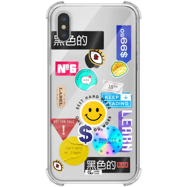 Happy Stıckers Apple iPhone X Clear PC Case
