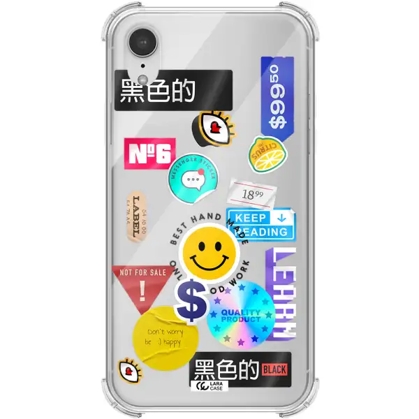Happy Stıckers Apple iPhone XR Clear PC Case