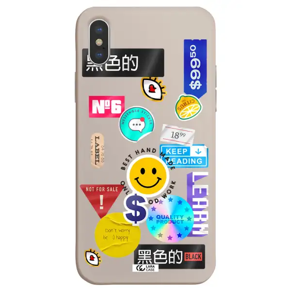 Happy Stıckers Apple iPhone XS max Silicone Stone Case