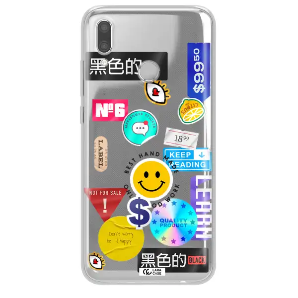 Happy Stıckers Huawei P Smart 2019 Clear TPU Case