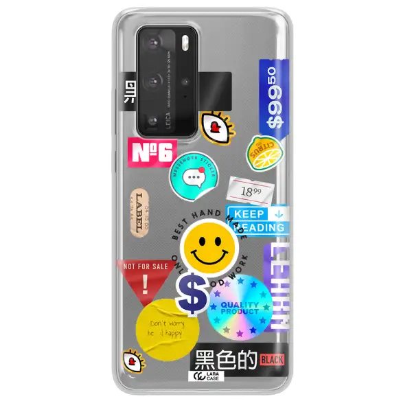 Happy Stıckers Huawei P40 Pro Clear TPU Case