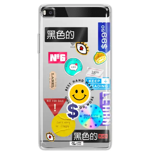 Happy Stıckers Huawei P8 Clear TPU Case