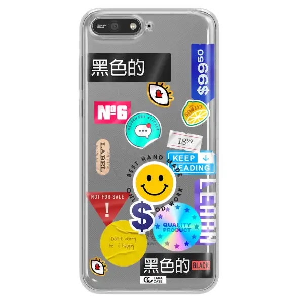 Happy Stıckers Huawei Y6 2018 Clear TPU Case