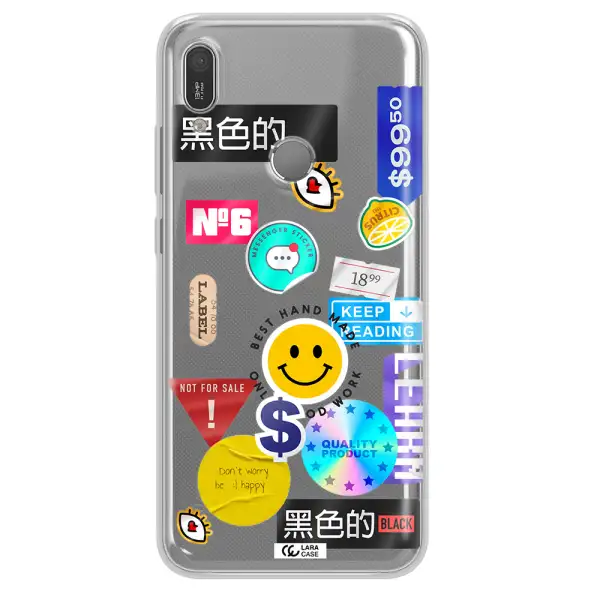 Happy Stıckers Huawei Y6 2019 Clear TPU Case