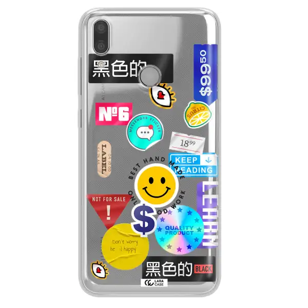 Happy Stıckers Huawei Y9 2019 Clear TPU Case