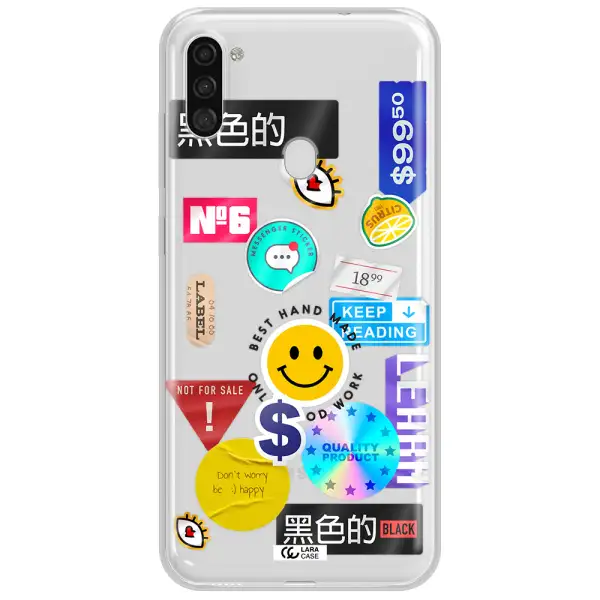 Happy Stıckers Samsung A11 Clear TPU Case