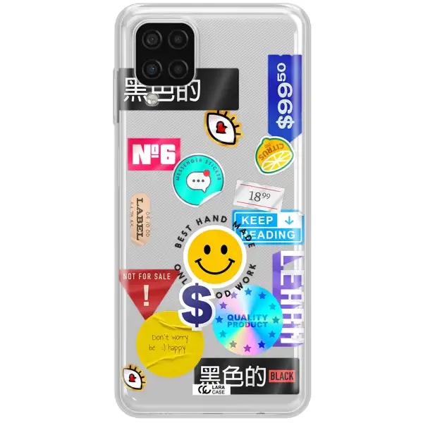 Happy Stıckers Samsung A12 4g Clear TPU Case