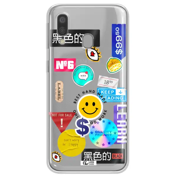 Happy Stıckers Samsung A40 Clear TPU Case