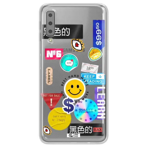 Happy Stıckers Samsung A7 2018 Clear TPU Case