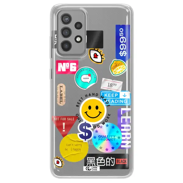 Happy Stıckers Samsung A72 Clear TPU Case