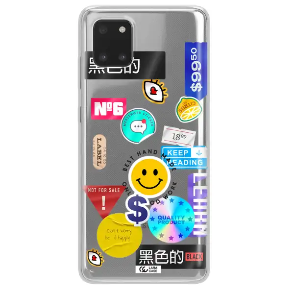Happy Stıckers Samsung A81 Clear TPU Case
