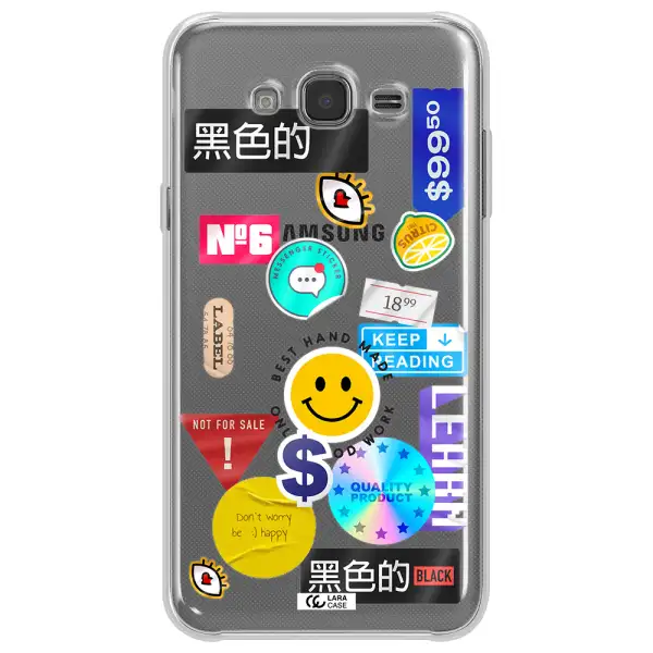 Happy Stıckers Samsung J7 Clear TPU Case