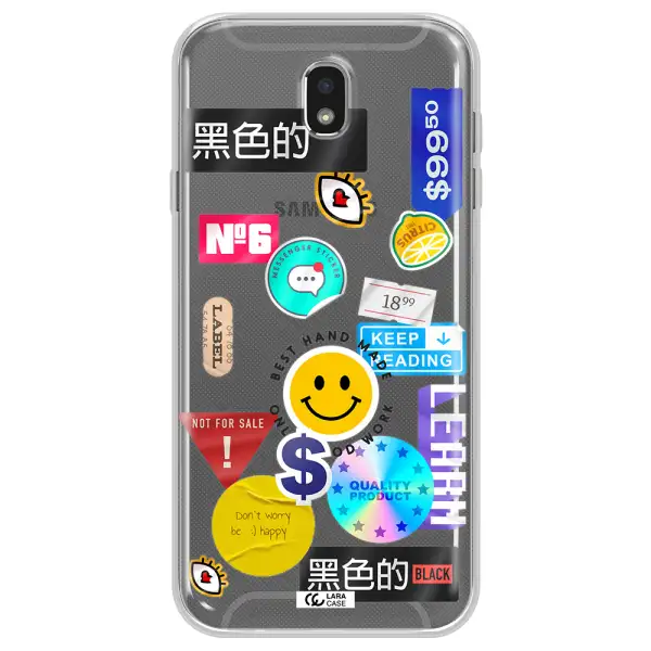 Happy Stıckers Samsung J7 Pro Clear TPU Case