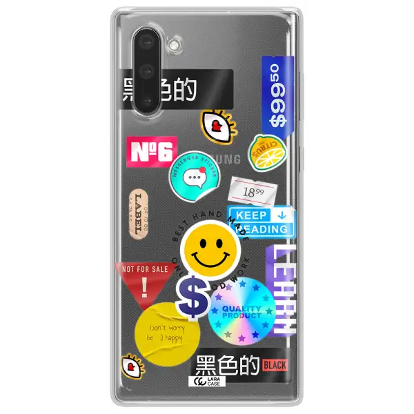 Happy Stıckers Samsung Note 10 Clear TPU Case