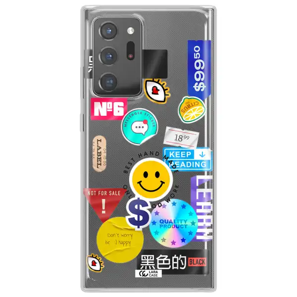 Happy Stıckers Samsung Note 20 Ultra Clear TPU Case
