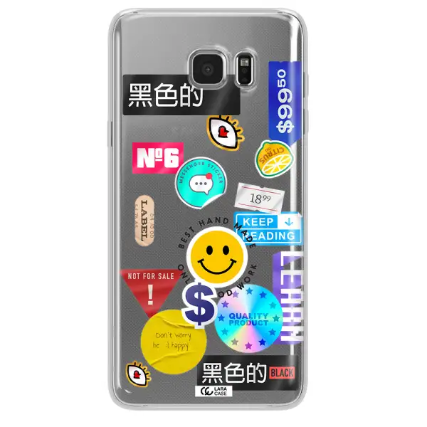 Happy Stıckers Samsung Note 5 Clear TPU Case