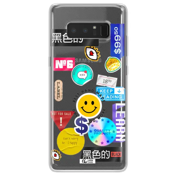 Happy Stıckers Samsung Note 8 Clear TPU Case
