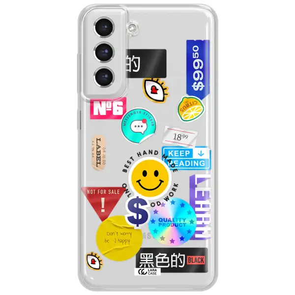 Happy Stıckers Samsung S21 Fe Clear Tpu Case