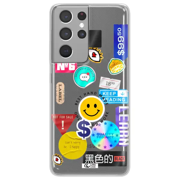 Happy Stıckers Samsung S21 Ultra Clear TPU Case