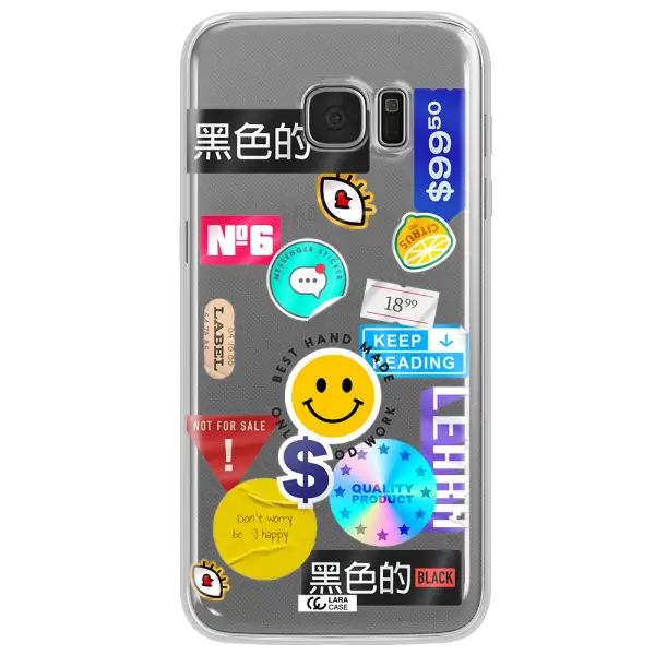 Happy Stıckers Samsung S7 Edge Clear TPU Case