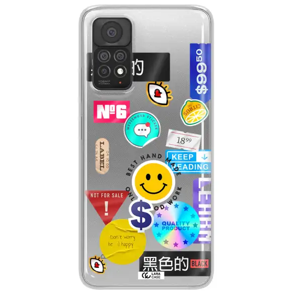 Happy Stıckers Xiaomi Note 11 Pro Clear TPU Case